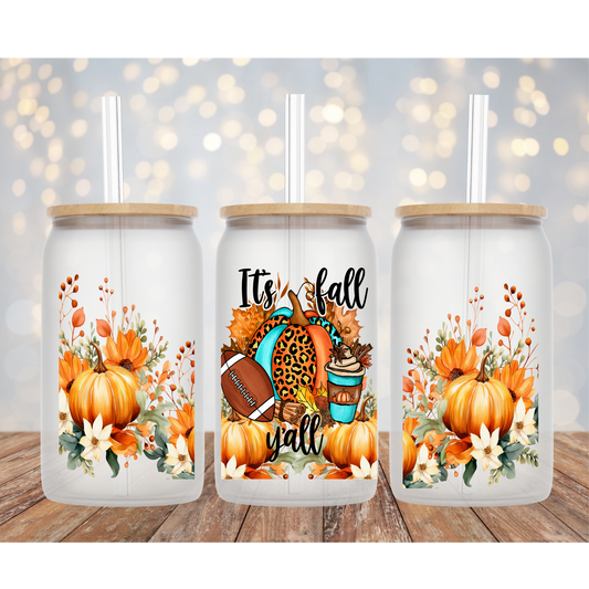 It's Fall Y'all 16 OZ Libby Cup UV DTF wrap