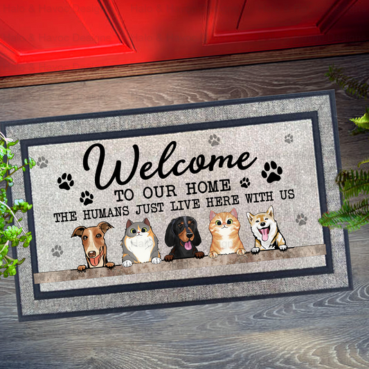 Welcome with Animals Door Mat
