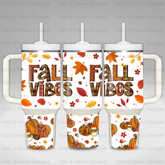 Fall Vibes 40 OZ Libby Cup UV DTF wrap