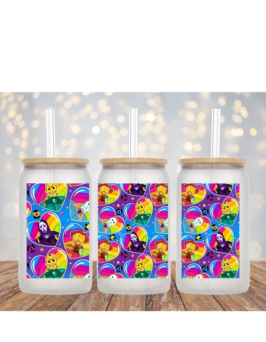 Rainbow Halloween 16 OZ Libby Cup UV DTF Wrap