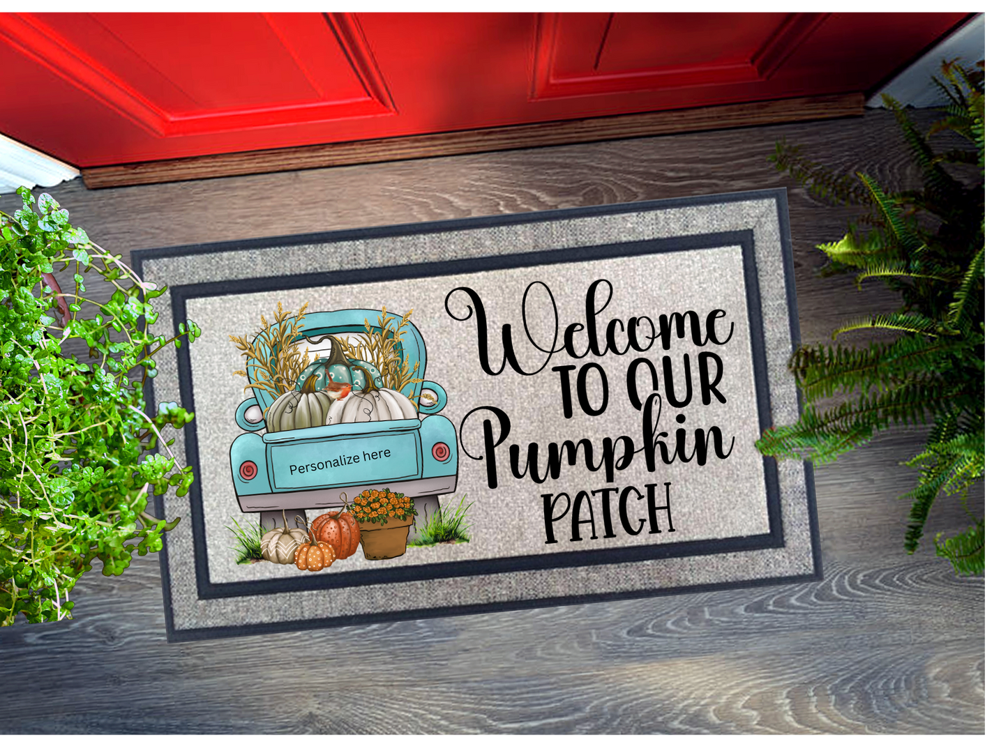 Welcome to Our Pumpkin Patch Door Mat