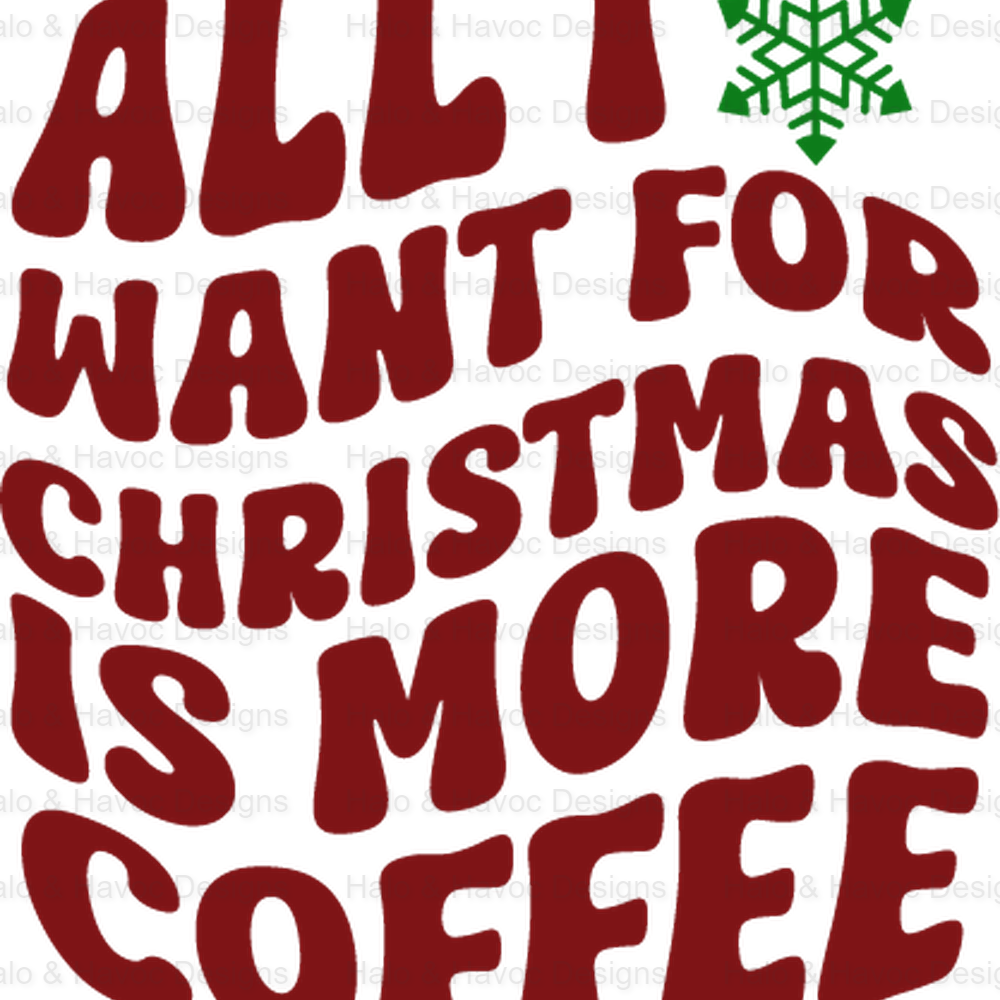 All I Want For XMAS is More Coffee UV DTF Vintage Hotel Keychain Sticker