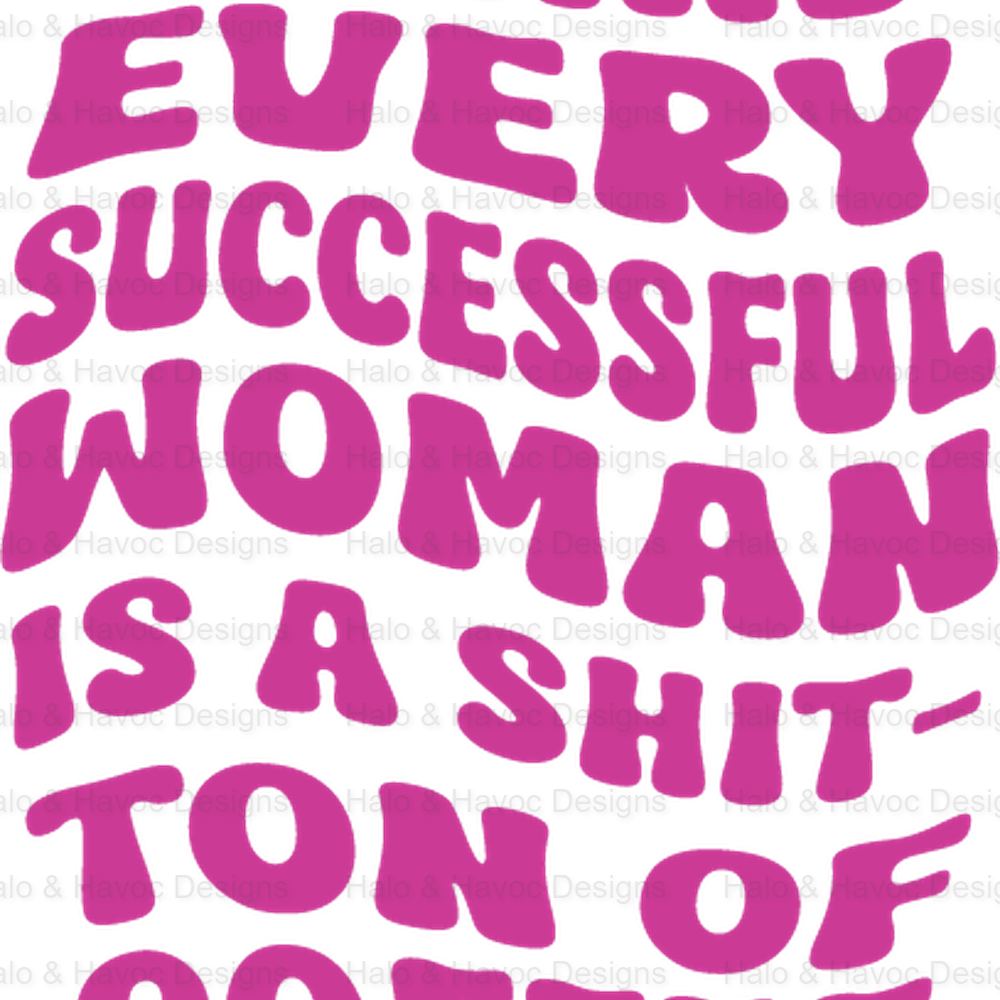 Behind Every Successful Woman UV DTF Vintage Hotel Keychain Sticker