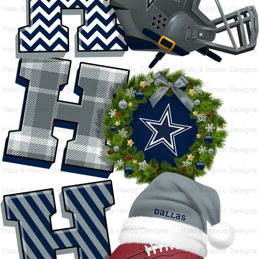 HO HO HO Dallas Football and Christmas DTF