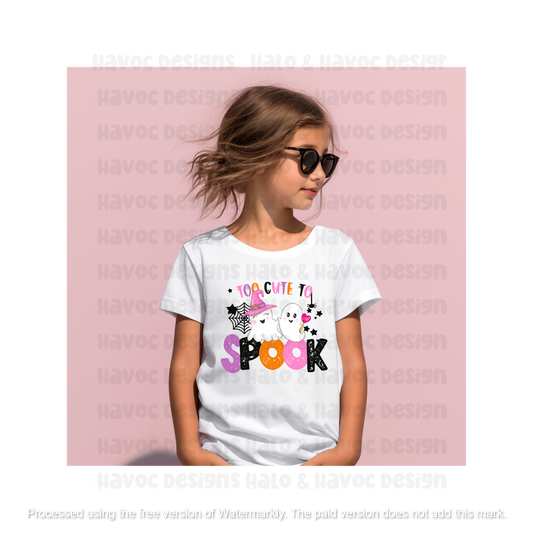 Too Cute to Spook Youth Halloween T-Shirt