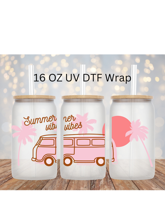 Summer Vibes  16 OZ LIBBY CUP UV DTF WRAP